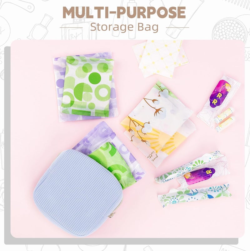 Playexen Period Bag for Teen Girls, Corduroy Sanitary Napkin Storage Bag, Menstrual Pad Pouches Tampon Holder for Purse - Image 5
